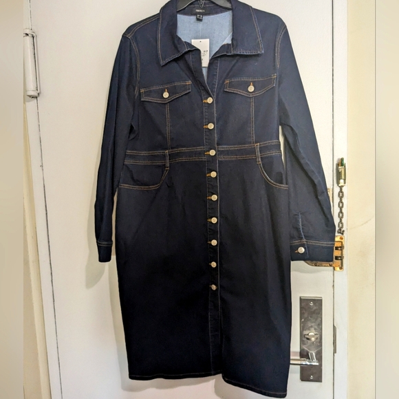 Forever 21 Plus Size Denim Jean Dress - 3X - Picture 6 of 8